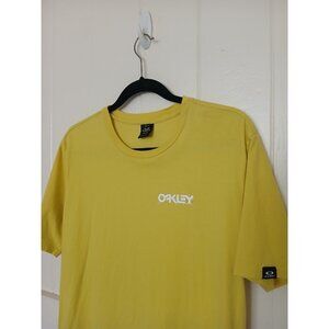Art of OAKLEY Graphic T Shirt Mens M Yellow Cotton Short Sleeve Regular Fit